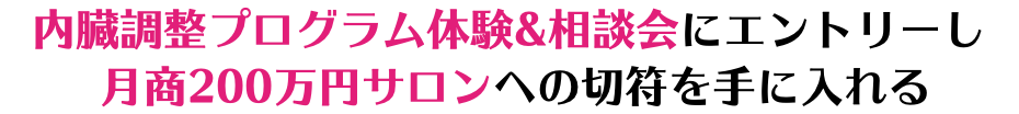 内臓調整プログラム体験&相談会にエントリーし 月商200万円サロンへの切符を手に入れる